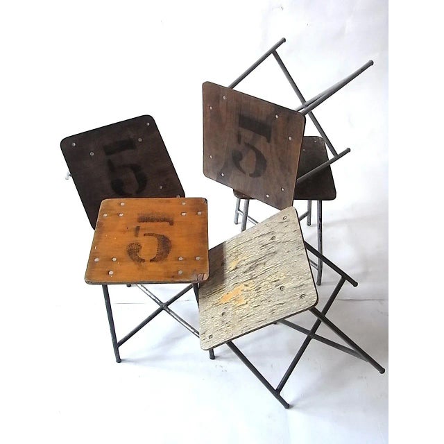 1960s Vintage Belgian Industrial Stool, 1960s For Sale - Image 5 of 6