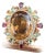 Bochic “Orient” Vintage Citrine, Peridot & Rhodolite Ring Set In 18K Gold & Silv For Sale