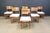 Mid century brutalist dining chairs with newly upholstered comfy white bouclé fabric. Very sturdy chairs with a nice...