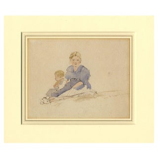 William Evans of Bristol AOWS, Jane & Elias Roberts, Mid-1800s, Watercolour For Sale