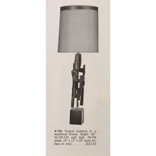 1960s Richard Barr Iron Brutalist Table Lamps for Laurel Lamp Co. - a Pair For Sale - Image 10 of 11