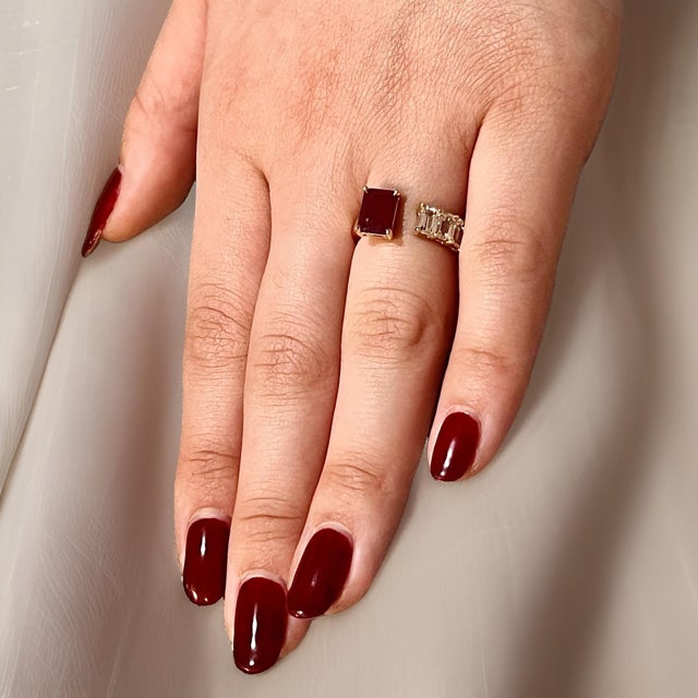 Red Natural Ruby Sapphire Ring 6.5 14k W Gold 3.64 TCW Certified For Sale - Image 8 of 18