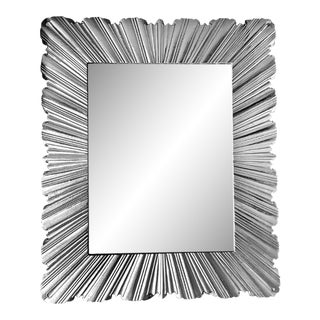 Huge Designer Silver Wall Mirror For Sale