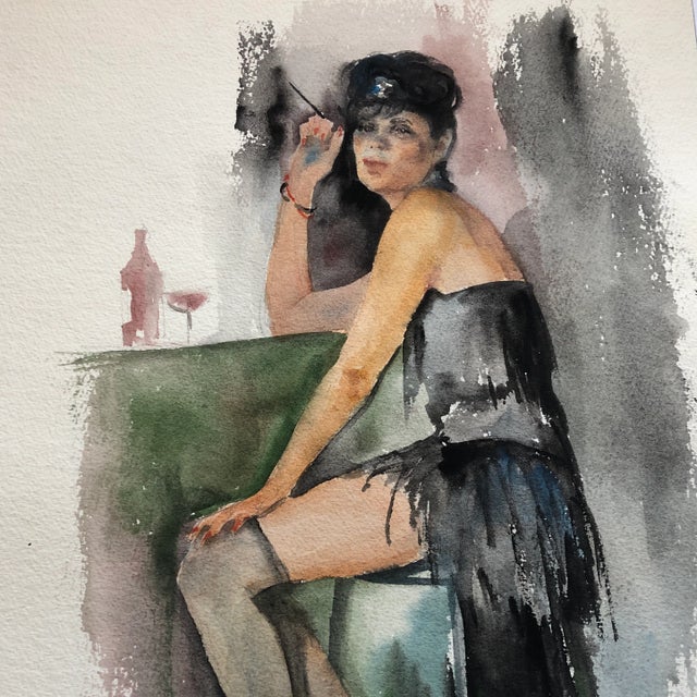 Original painting on paper unsigned 14 x 20 unframed Unsigned