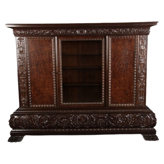 Bookcase in Walnut and Oak, 1920s For Sale