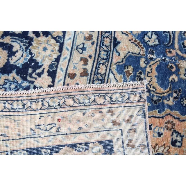 Navy Blue 1960s Navy Blue & Orange Design Vintage Anatolian Oversize Rug For Sale - Image 8 of 10