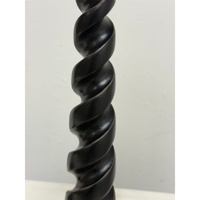 Global Views Barley Twist Wood Candleholders, Pair For Sale - Image 9 of 12