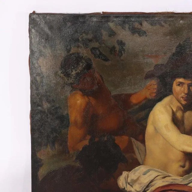 American 1920s Oil on Canvas Old Master Copy of Velazquez’s “The Triump of Bacchus" C1920 For Sale - Image 3 of 9