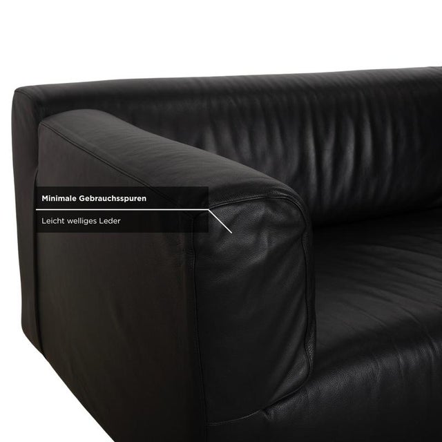 Black Met 250 Sofa in Leather by Piero Lissoni for Cassina For Sale - Image 8 of 16