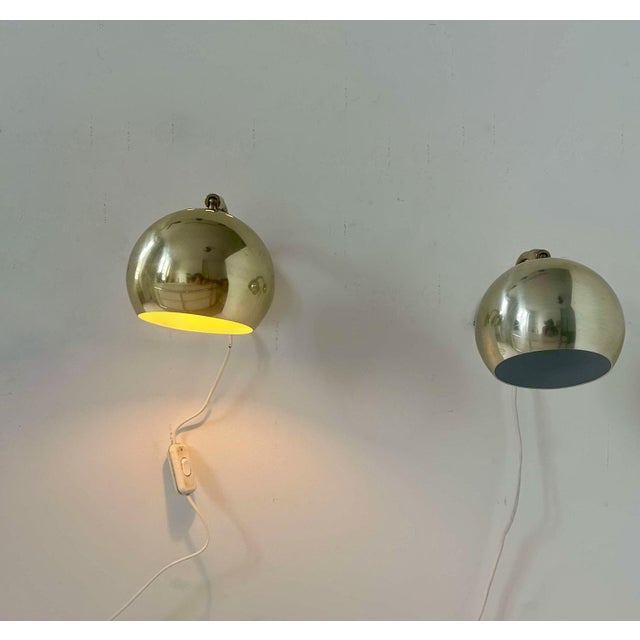 Adjustable Brass Wall Lights, Sweden, 1970, Set of 2 For Sale - Image 11 of 14