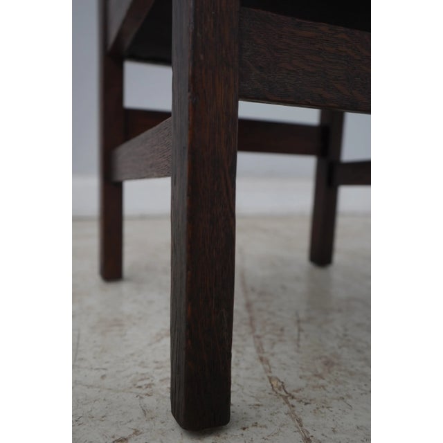 Stickley Signed Antique Mission Oak Arts & Crafts Side Chair For Sale - Image 10 of 12