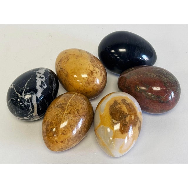 Vintage Polished Stone Eggs, Set of 6 For Sale In Kansas City - Image 6 of 7