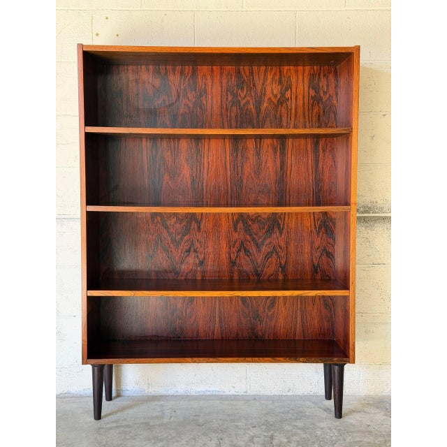 Dr Viby J Rosewood Open Bookcase With Tapered Black Legs Danish Mid-Century Modern 1970s For Sale - Image 10 of 11
