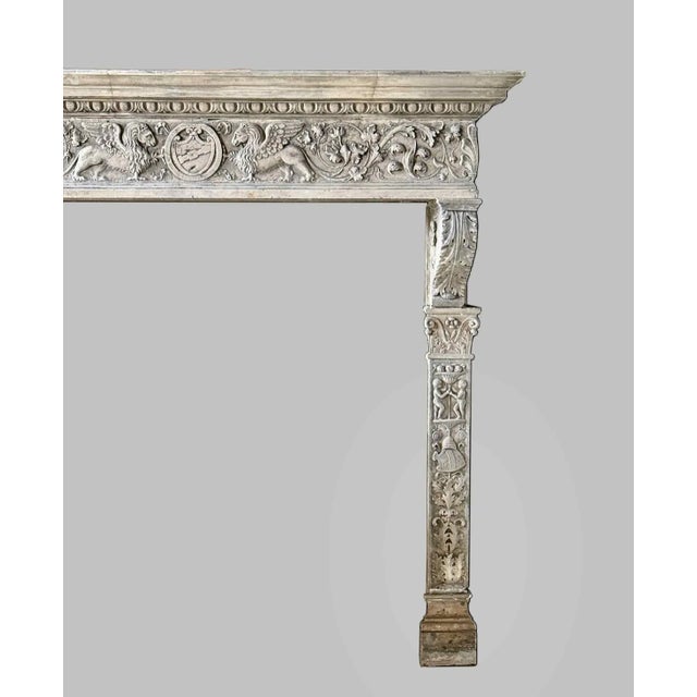 Antique Italian Renaissance Style Marble Mantel For Sale - Image 12 of 13