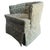Mid-Century Modern Mid-Century Tufted Olive Damask Barrel Back Chair With Brass Cap Legs For Sale - Image 3 of 5