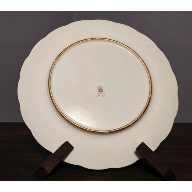 Early 20th Century Set of 6 Antique George Jones & Sons Dinner Plates – Embossed Gold Rim, Bavaria Mark For Sale - Image 12 of 12