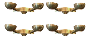 Vintage W/Polished Brass and Frosted Glass Lenses / Style of Stilnovo, Circa 1954 - Set of 4