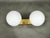 Vintage Brass Double Globe Wall Light by Kamenický Šenov, Czechoslovakia, 1970s For Sale - Image 9 of 11