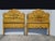1950s Pair Vintage French Provincial Hand Painted Gold Floral Twin Headboards W Rails For Sale - Image 5 of 16
