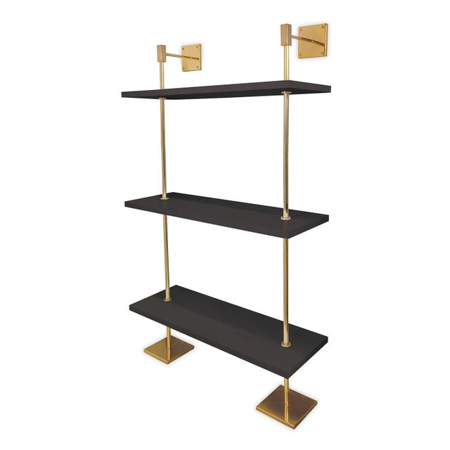 Not Yet Made - Made To Order Marais 3-Tier Black & Gold Shelf 36" W For Sale - Image 5 of 5