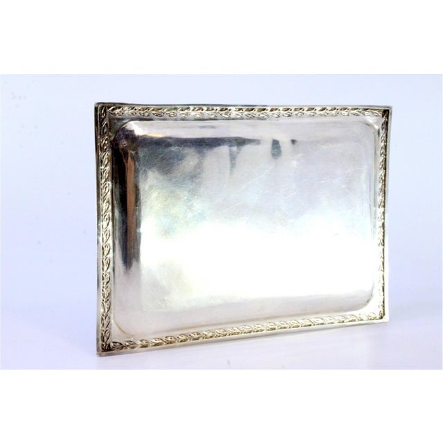 Small Silver Tray with Floral Motifs For Sale - Image 4 of 8