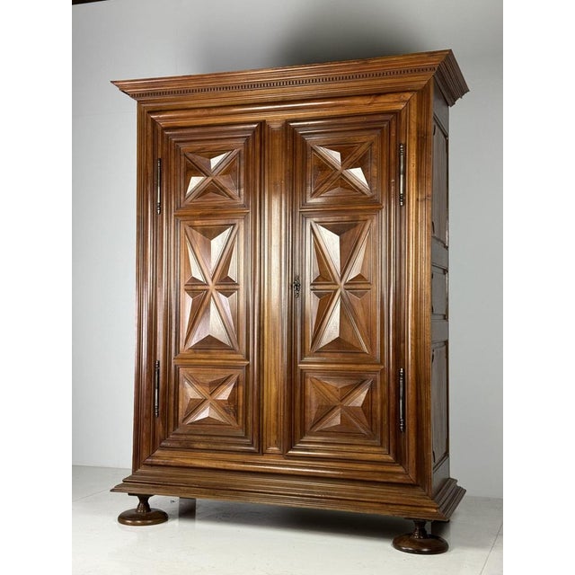 Burgundy Walnut Wardrobe, 1700s For Sale - Image 11 of 18