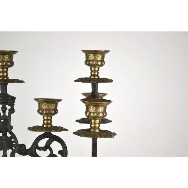 Blackened Brass Candlesticks - A Pair For Sale - Image 4 of 8