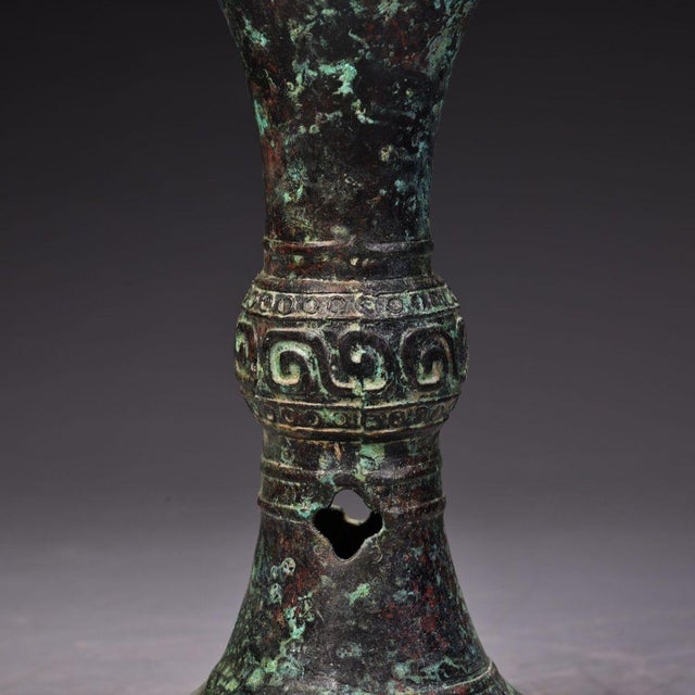 Antique Bronze Stemmed Cups With Inscriptions - Pair For Sale - Image 12 of 12
