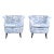 Swedish Art Deco Barrel Bergere Chairs, 1920's French Toile For Sale