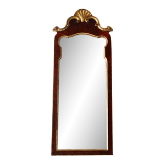 Vintage Italian La Barge Burl-Wood Gilded Wall Mirror For Sale
