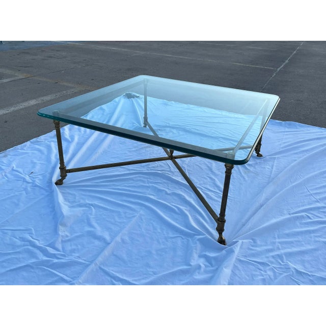 Brass Hoofed Foot Coffee From Mastercraft For Sale - Image 9 of 13