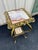 Art Nouveau Vintage Two-Tier Brass and Onyx Planter Stand With Gallery For Sale - Image 3 of 11