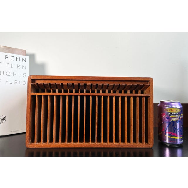 Awesome vintage 1990's Kalmar CD (compact disc) holder / dispenser, made of solid teak! This is an awesome solution to...