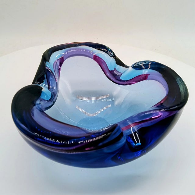 Blue Large Vintage Ashtray in Murano Glass by Flavio Poli for Seguso, 1960s For Sale - Image 8 of 11