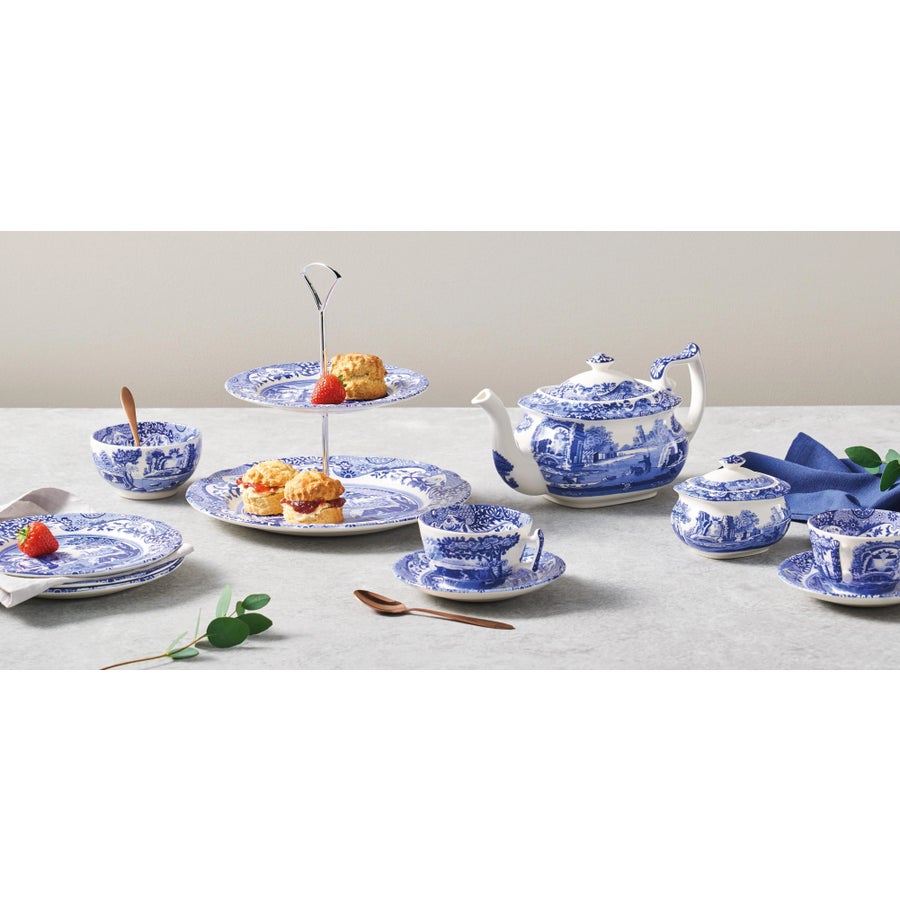 Spode Blue Italian Teapot | Chairish