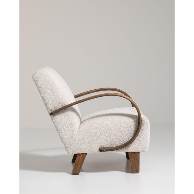 Mid-Century Modern Mid 20th Century Czech Republic Ivory Wood Armchair For Sale - Image 3 of 15