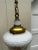 American Vintage Brass Hanging Fixture With Vintage Shade For Sale - Image 3 of 7