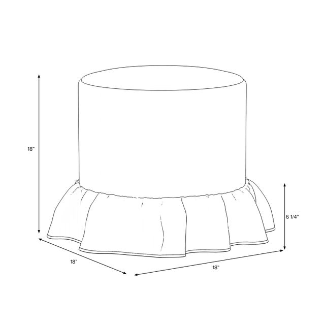 The Bernadette Ruffle Drum Ottoman by Stoffer Home adds a playful note to any room with its charming ruffle and petite...