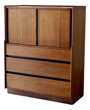 1960s Merton Gershun for Dillingham Mid-Century Modern Esprit Walnut Gentleman’s Chest