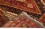 Beautiful Vintage Shiraz hand-knotted Wool rug with the red field. This Shiraz rug has a multicolor accents in all over...