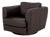Roche Bobois Brown Leather Swivel Club Chair For Sale