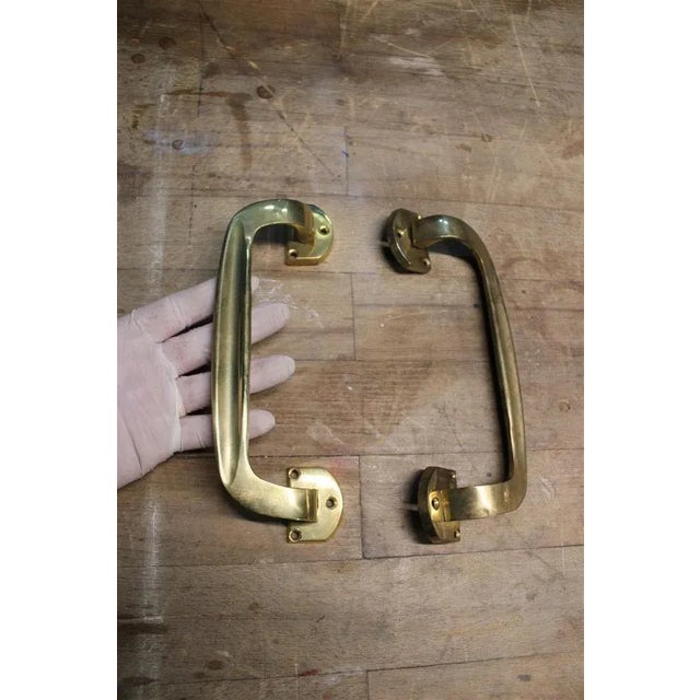 Mid-Century Modern Mid-Century Handles in Brass, 1950s, Set of 2 For Sale - Image 3 of 9