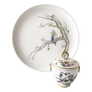 Porcelain Box and Plate from Vista Alegre, Set of 2 For Sale