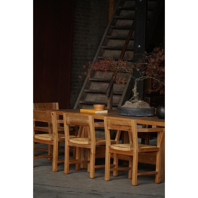 Danish Dining Chairs in Pine and Woven Paper Cord by Tage Poulsen, 1970s, Set of 8 For Sale - Image 14 of 18