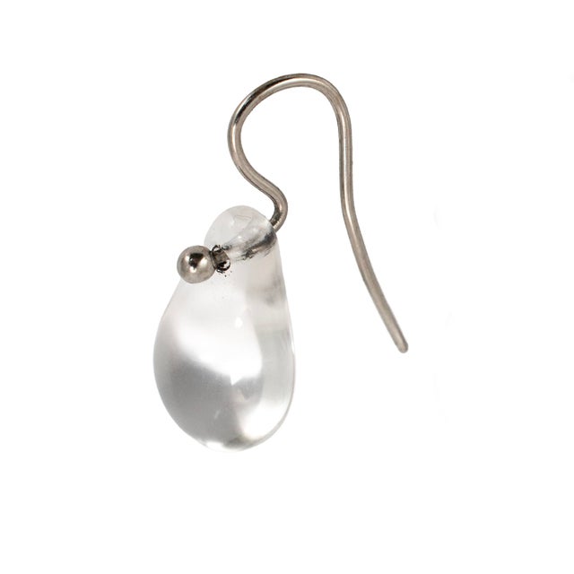 Tiffany & Co. Elsa Peretti Platinum Rock Crystal Teardrop Pierced Dangle Earrings, A Pair For Sale In Houston - Image 6 of 8