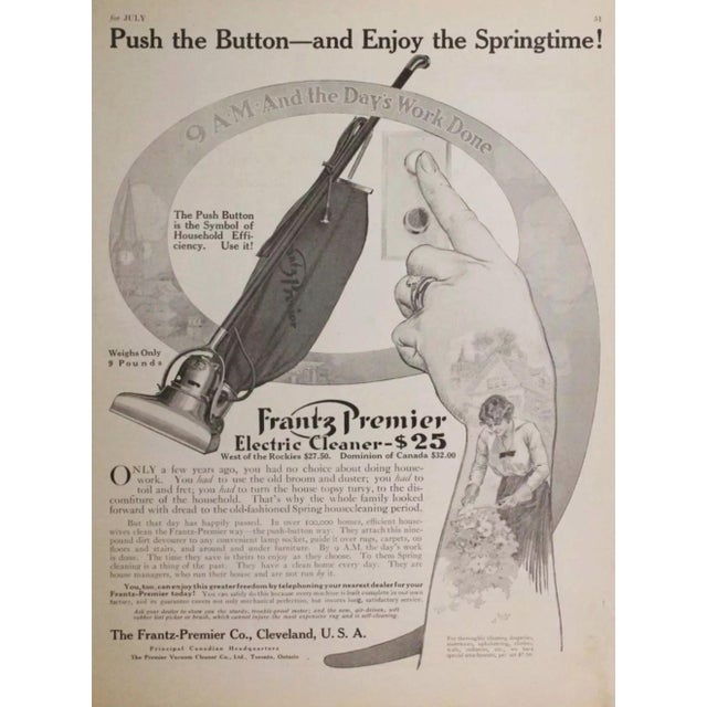 Black Frantz Premier Broomstick Vacuum Salesman Sample, C. 1910s For Sale - Image 8 of 8