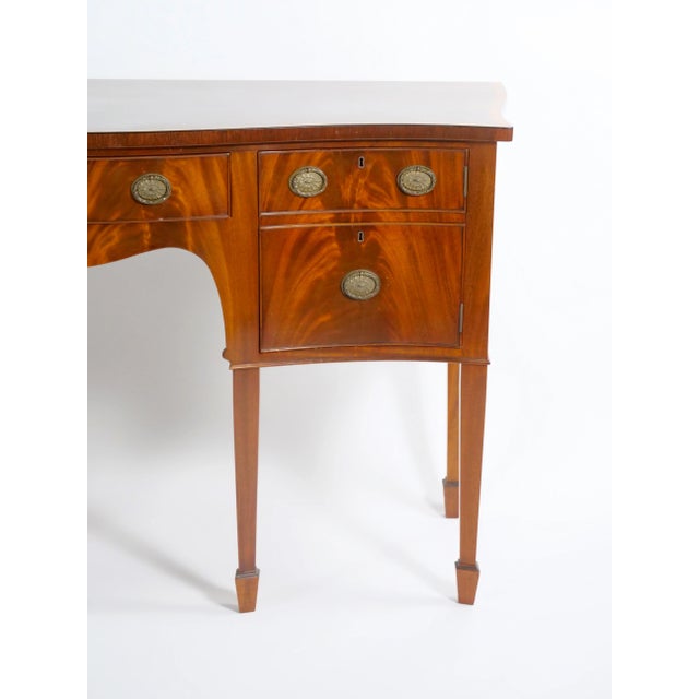 Early 20th Century George III Flame Mahogany Serpentine Sideboard / Server For Sale - Image 11 of 12