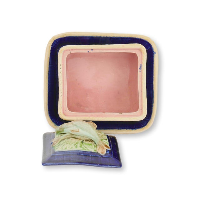 English Antique English Majolica Sardine Box For Sale - Image 3 of 8