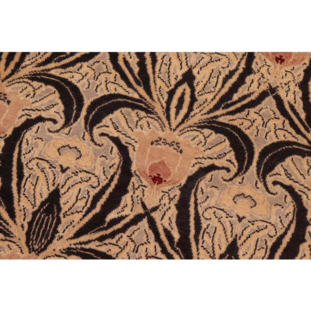 1980s William Morris Tulip Black/Beige Wool Rug For Sale - Image 4 of 10
