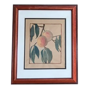 1930’s Original Arts and Crafts Style Botanic Watercolor Painting